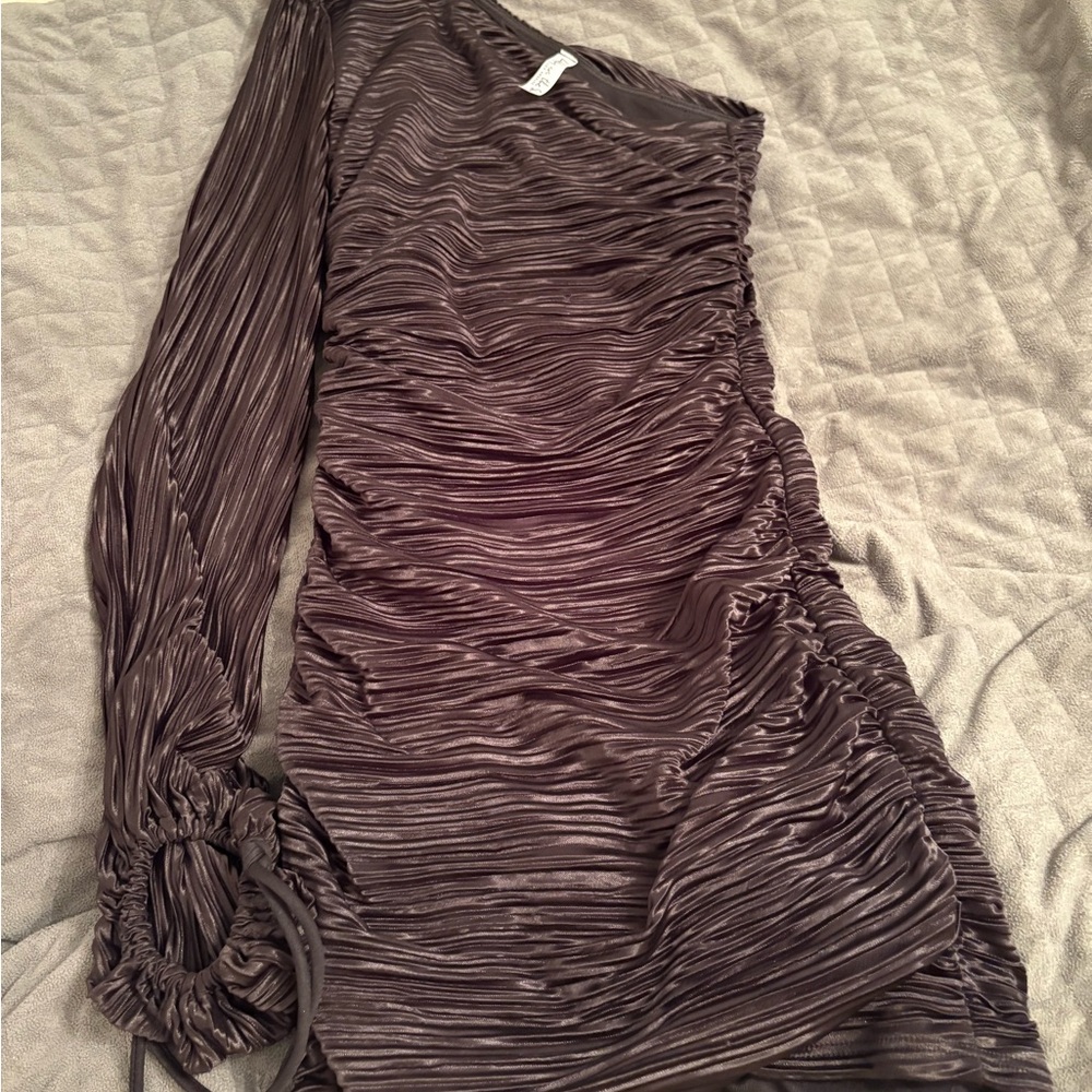 Lucy in the Sky Purple Ruched One Shoulder Bodycon Dress